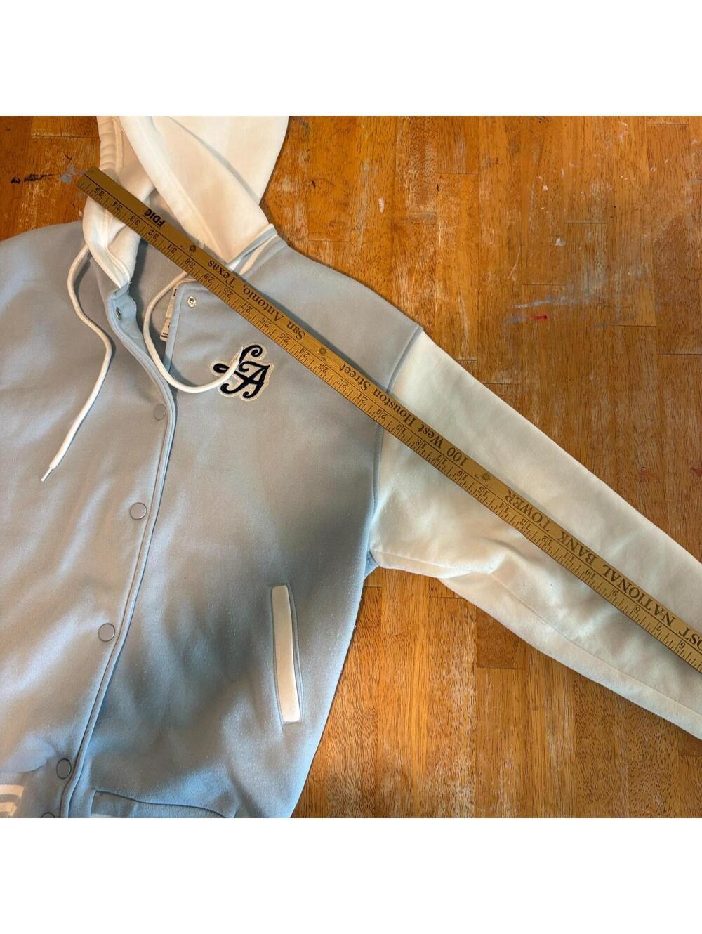 Birch & Stone Varsity Hoodie Jacket Womens S Blue Snap Up LA Y2K Streetwear - Picture 7 of 8